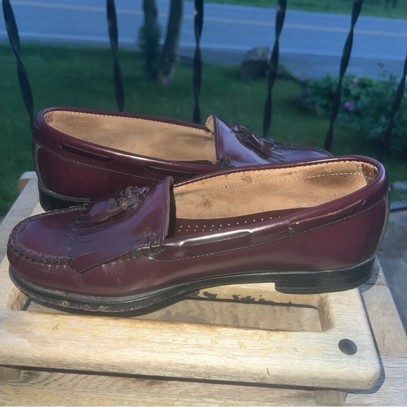 Men's Bass Layton Weejuns Burgundy Leather Tassels Kilt Size 8.5D - Picture 7 of 12